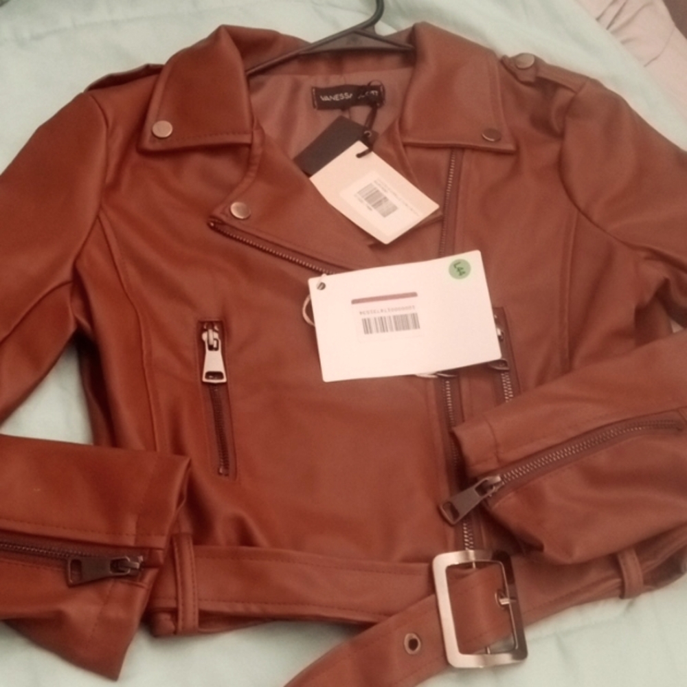Women's pu leather jacket